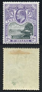 St Helena SG60 2/- Black and Violet M/M (Expertising mark) Cat 65 pounds