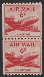 USA #C41 MNH Airmail Coil Pair