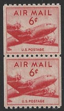 USA #C41 MNH Airmail Coil Pair