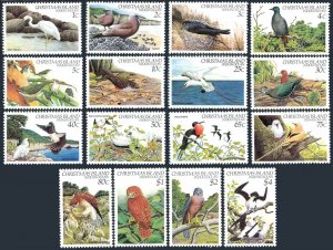 Christmas Isl 117-132, MNH. Mi 154-169. Birds 1882-1983. Heron, Noddy,Dove,Hawk,