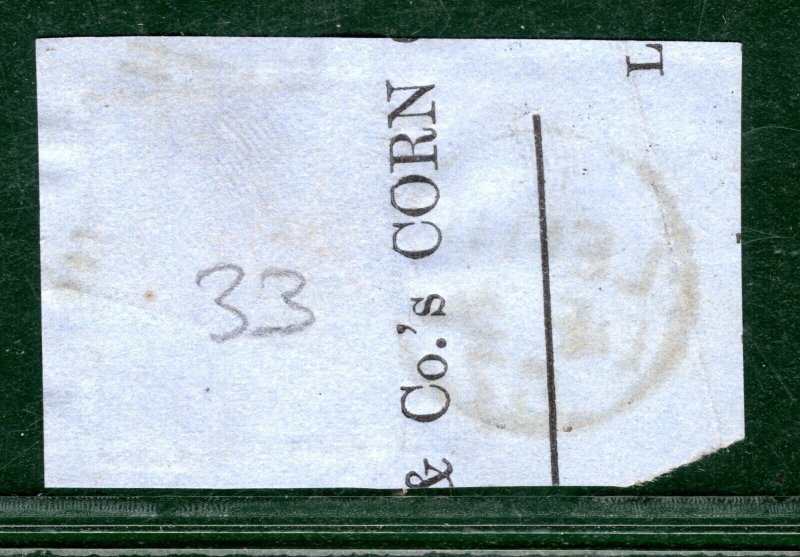 GB QV PENNY RED Spec C10 1d Plate 33 (EE) Leith 1857 Piece RARE Cat £700+ RRED59