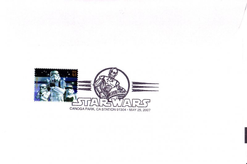 USPS FDC Ceremony Program #4143a,d,e,f,h,j,o Star Wars 4 Cancels 2007