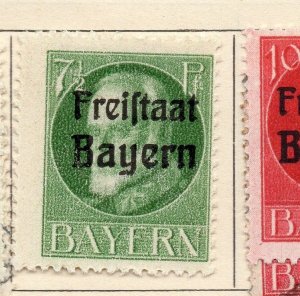 Bavaria 1919 Early Issue Fine Mint Hinged 7.5pf. Optd 234026