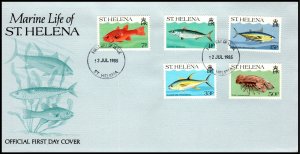 St Helena 433-437 Fish U/A FDC