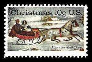 PCBstamps     US #1551 10c Christmas - Currier & Ives, MNH, (3)