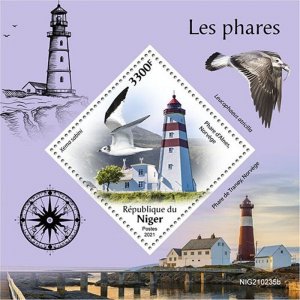 Niger - 2021 Lighthouses, Norway - Stamp Souvenir Sheet - NIG210235b