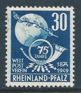 Germany #6N42 MH 30pf UPU Anniv. - Globe, Post Horn