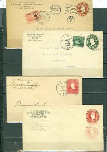 US  LOT of (4)  EARLY STATIONERY ENVELOPES incl (1) DOUBLE PRINTING