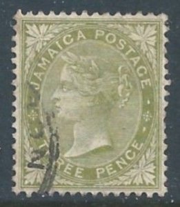 Jamaica #47 Used 3p Queen Victoria - Wmk. 3