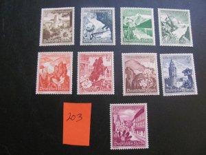 Germany 1938 MNH  SC B123-131 SET XF 100 EUROS (203)NEW COLLECTION