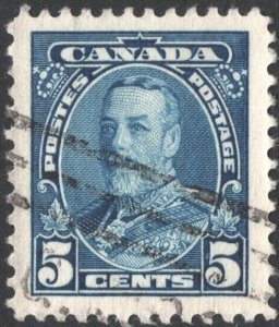 Canada SC#221 5¢ King George V Single (1935) Used