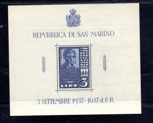 SAN MARINO #186 1938 DEDICATION TO LINCOLN MINT VF NH O.G S/S aa