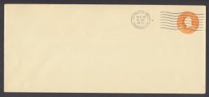 US Sc U530 FDC. 1932 6c orange Washington on #10 amber envelope, LA cancel, VF