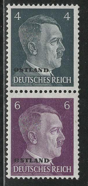 Russia - German occup. Scott # N11, N13, mint nh, se-tenant, S1