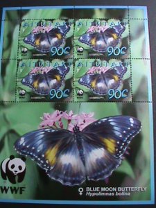 AITUTAKI-2008-WWF, BEAUTIFUL, LOVELY BUTTERFLIES - MNH S/S SHEET VERY FINE