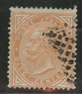 Italy Scott 27a Orange Brown King Victor Emmanuel CV$5 1863