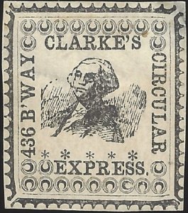 US Scott #50LU2 Used VF 1865-68 Local Stamp Clarks Circular Express