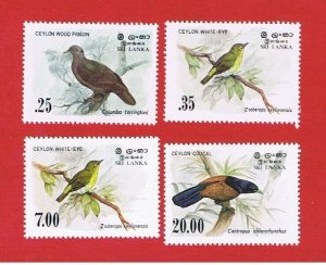 Sri Lanka #691-694  MVFLH OG  Birds  Free S/H