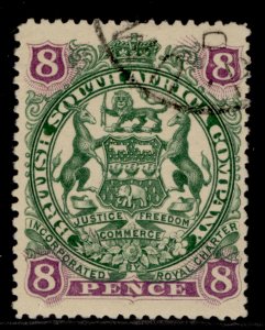 RHODESIA QV SG72, 8d green & mauve/buff, FINE USED. 