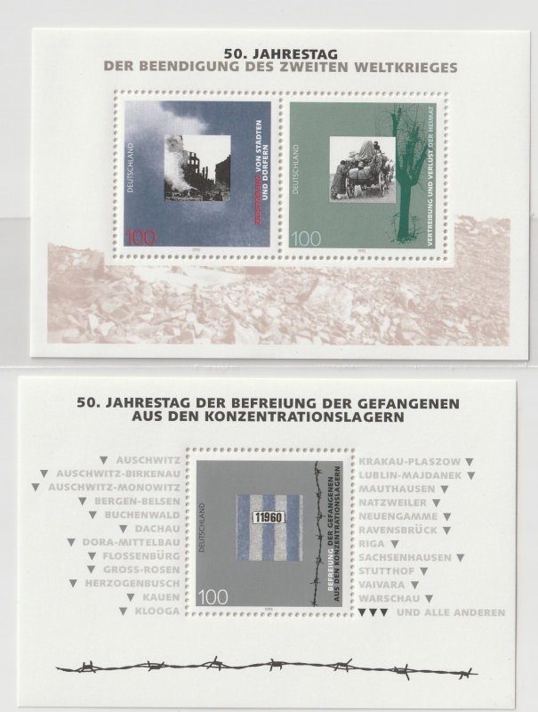 Germany 1995 End or World War II 50th anniv Europa 2 S/S Sc 1896-1897  MNH C7