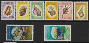 COMORO ISLANDS SG23/30 1962 SEA SHELLS/MARINE PLANTS SET MTD MINT