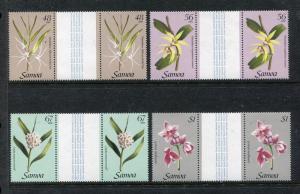 Samoa 637-640, MNH Flolers Orchideen Flora 1985 Gutter Paar x19486