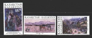Kazakhstan. 1995. 91-93 from the series. Painting, paintings. MNH.