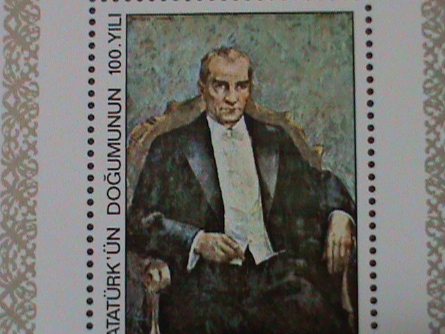 TURKEY-1981-  CENTERNARY OF KEMAL ATATURK-IMPERF MNH S/S-VF-HARD TO FIND