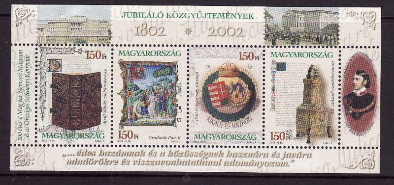 Hungary-Sc#3793-unused NH sheet-National Museum-2002-