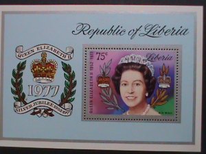 LIBERIA-1977 -REMEMBER ALWAYS-QUEEN ELIZABETH II MNH-S/S VF SILVER JUIBLEE