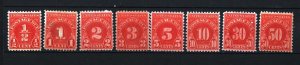 UNITED STATES 1931 POSTAGE DUE SET OF 8 STAMPS MNH