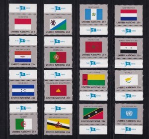 United Nations New York   #554-569   MNH  1989  flag type 25c   set of 16