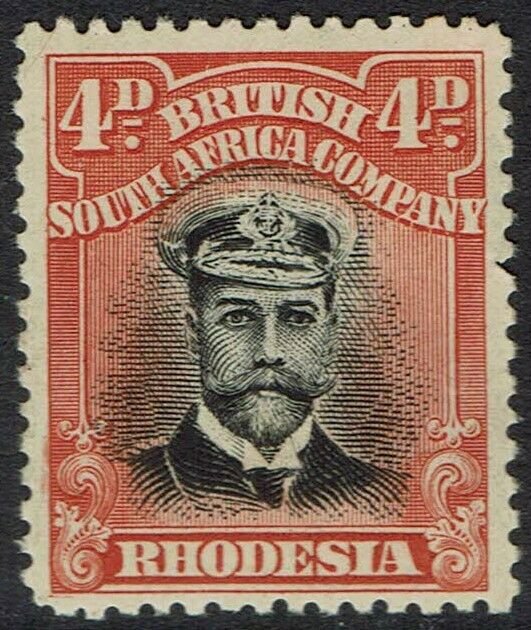 RHODESIA 1913 KGV ADMIRAL 4D DIE II PERF 14 