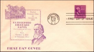 Scott 824 19 Cents HayesClarence Reid FDC Unaddressed  Planty 824-36