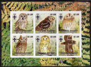 Mauritania 2002 Birds of Prey #8 imperf sheetlet containi...