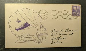 1943 USS Muskellenge Submarine Navy Cover to Hartford CT