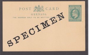 Grenada H&G 11, 1902 ½p green on buff KEVII SPECIMEN Postal Card VF