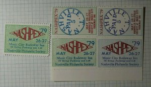 NASHPEX 1979 Music City Rodeway Inn Philatelic Souvenir Ad Label 