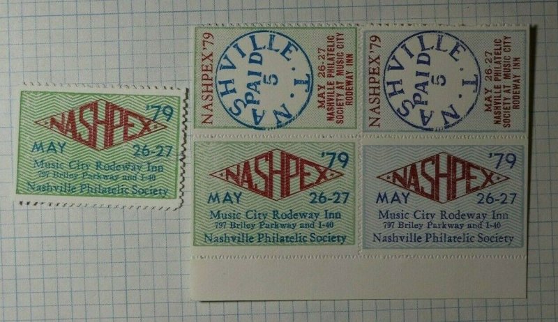 NASHPEX 1979 Music City Rodeway Inn Philatelic Souvenir Ad Label 