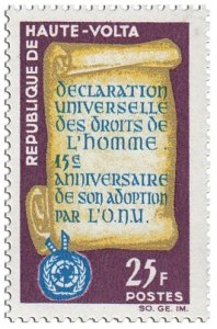 UPPER VOLTA - 1963 - Human Rights Declaration - Perf 1v - Mint Never Hinged