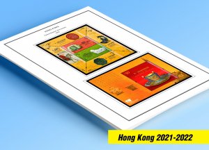 COLOR PRINTED HONG KONG STAMP ALBUM PAGES (37 illustrated pages)