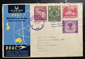 1957 Karachi Pakistan First Flight Airmail Cover FFC To Sydney Australia BOAC