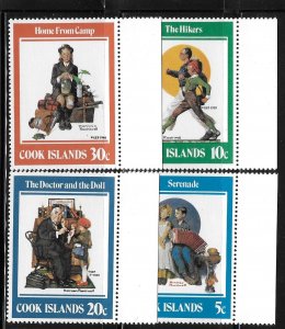 Cook islands 1982 Norman Rockwell Sc 683-686 MNH A20