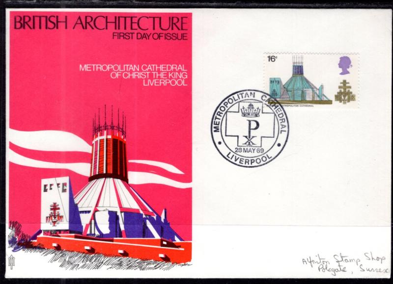 Great Britain 594 Architecture Pencil FDC