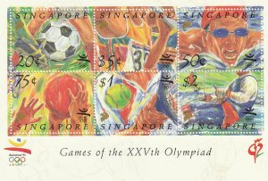 Singapore 1992 Games of the XXVth Olympiad in Barcelona MS MNH SG#MS687