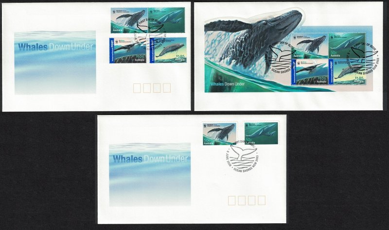 Australia WWF Whales Down Under FDCs set of 3 2006 SG#2659-MS2663