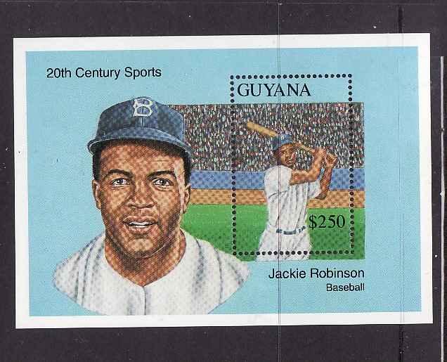 Guyana-Sc#2683-Unused NH sheet-Sports-Baseball-Jackie Robins