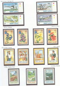 St. Lucia #1023-1037 Mint (NH) Single (Complete Set) (Flowers)