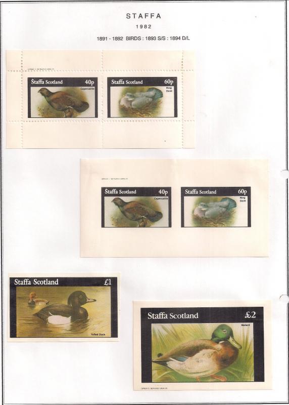 SCOTLAND - STAFFA - 1982 - Birds #6 - Perf, Imp 2v, Souv, D/L Sheets - MLH