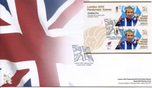 GB London 2012 Paralympics Jonathan Fox Gold First Day Cover Unaddressed 